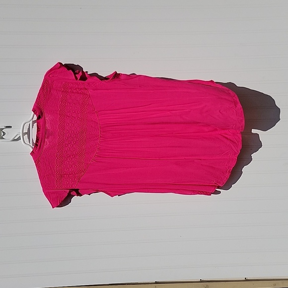 New Torrid Women’s Torrid Tie-Front Flutter Cap Sleeve Blouse Hot Pink Sz 2 - Picture 4 of 7